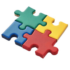 Obraz premium depict an image of four plain coloured jigsaw pieces together