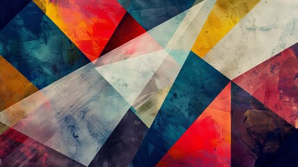Geometric abstraction with a play of colors and shapes, ideal for creative design backgrounds and textures
