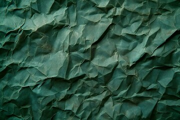 Crumpled green paper as a background,  Texture of crumpled paper