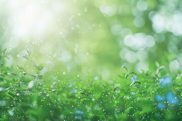 Beautiful nature bokeh background with sunlight and green leaf