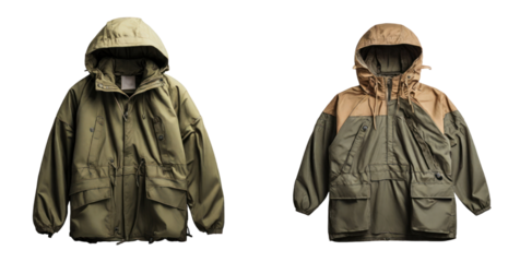 set of anorak isolated on transparent background