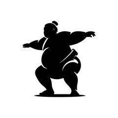 Gentle Giants: Black Vector Silhouette of Sumo Wrestlers, Emblematic of Strength and Tradition- Sumo Wrestler black vector stock.