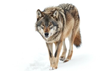 Portrait of a gray wolf (Canis lupus) in winter