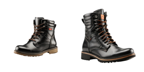 set of boots isolated on transparent background