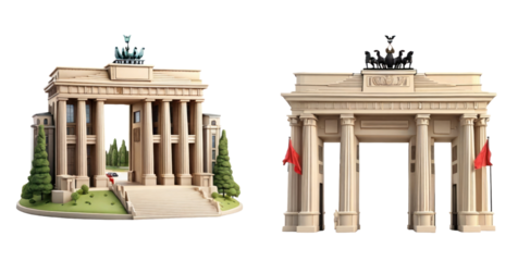 set of Brandenburg Gate isolated on transparent background