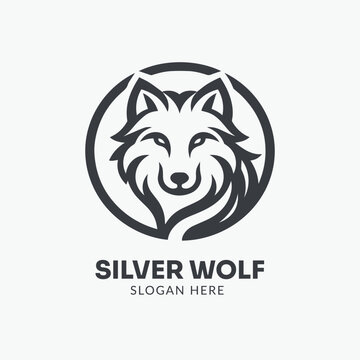 head wolf logo design