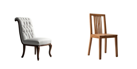 set of chair isolated on transparent background
