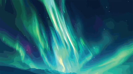 Realistic vector northern lights set. Amazing aurora - obrazy, fototapety, plakaty