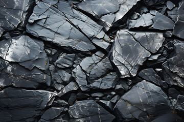 Dark black rough stone background. Rock suitable for wallpapering walls of houses and various buildings. Realistic clipart template pattern Background Abstract Texture.