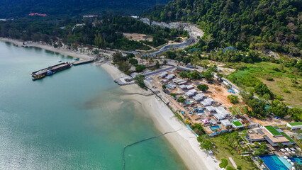 Panoramic aerial view of Langkawi island, Malaysia