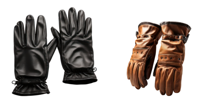 set of gloves isolated on transparent background