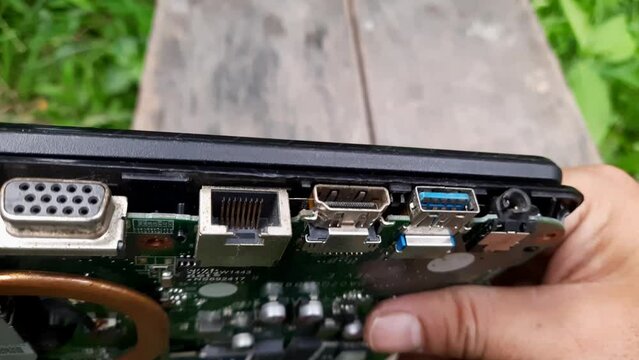 Various types of ports on laptops