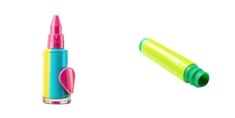 set of highlighter isolated on transparent background