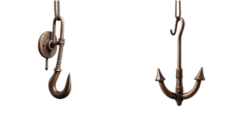 set of hook isolated on transparent background