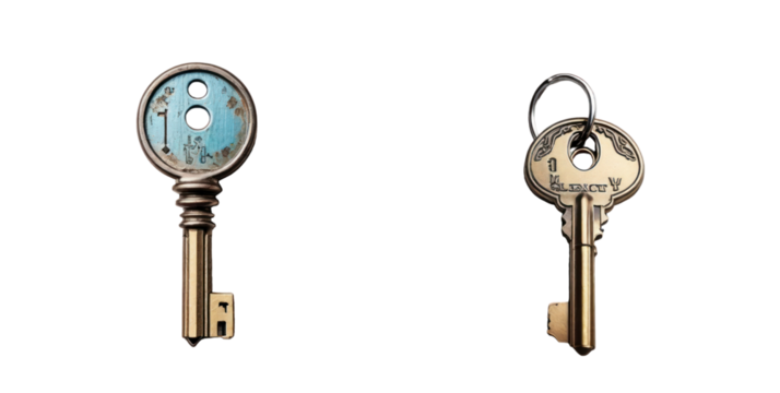 set of keychain isolated on transparent background