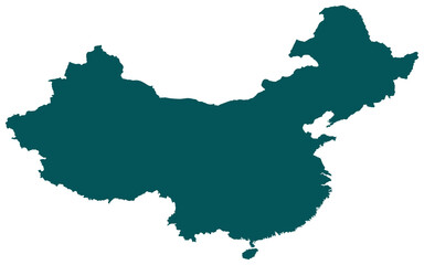 Obraz premium Map of China isolated on Transparent background.