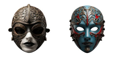set of mask isolated on transparent background