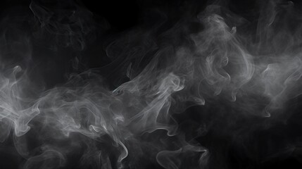 Abstract white smoke or fog on black background. - obrazy, fototapety, plakaty