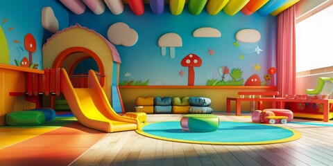 A colorful children's playroom