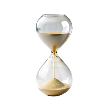 Sand hourglass isolated on transparent a background