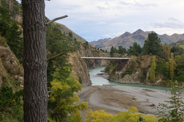 Brücke über Fluss in Neuseeland Südinsel