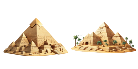 set of pyramid isolated on transparent background