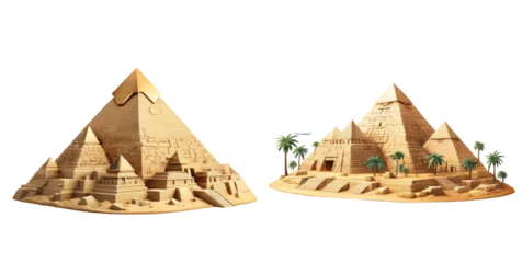 Foto op Canvas set of pyramid isolated on transparent background © RahulRoy