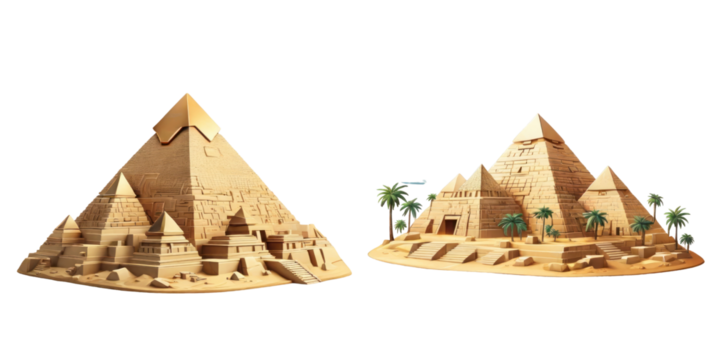 set of pyramid isolated on transparent background