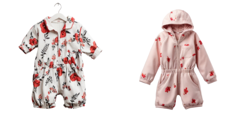 set of romper isolated on transparent background