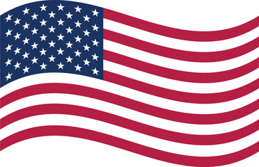 American flag vector on white with grange texture.  