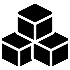 cube icon, simple vector design