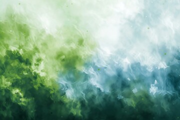 Abstract watercolor background with green and blue paint splashes
