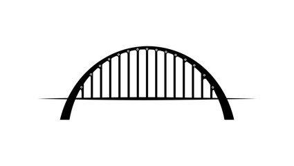 Bridge emblem, black isolated silhouette