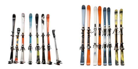set of skis isolated on transparent background