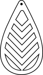 Earring icon vector. Decoration illustration sign .Black Line jewel symbol editable stock. Earring icon woman jewelry accessory silhouette. Luxury earrings jewelry isolated on transparent background.