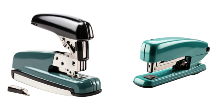 set of stapler isolated on transparent background