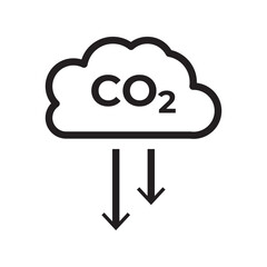 CO2 emissions icon. Ecology and environment symbol. Sign vector carbon dioxide pollution. Used in web , templates . Isolated on white background in eps 10.