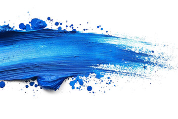 Abstract blue acrylic brush smears isolated on transparent background - obrazy, fototapety, plakaty