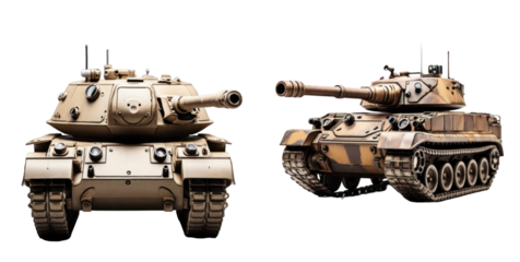 set of tank isolated on transparent background