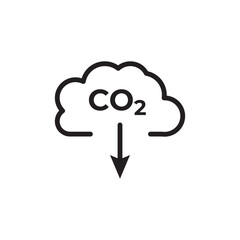 CO2 emissions icon. Ecology and environment symbol. Sign vector carbon dioxide pollution. Used in web , templates . Isolated on white background in eps 10.
