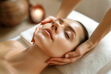 Obraz na płótnie Canvas woman facial massage 