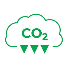 Reduce co2 gas icon set. carbon reduction cloud sign. cut c02 pictogram. zero carbon emission. zero greenhouse gas low co2 logo. cut carbon bubble vector. Used in web, template, on white background.