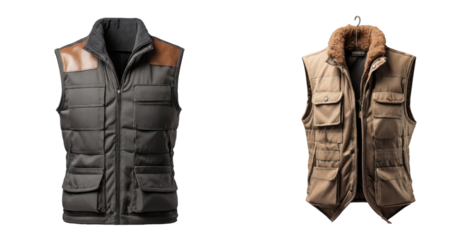 set of vest isolated on transparent background