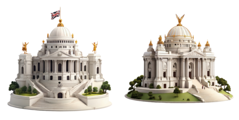 set of victoria memorial isolated on transparent background