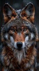 Obraz premium portrait Eurasian wolf in natural environment