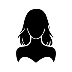 silhouette of a girl long hair