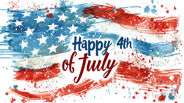 Happy 4th of July. Celebrating Independence Day illustration poster