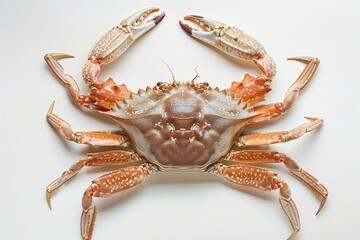 Crab on a white background, close-up, studio shot