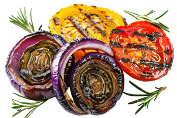 Delicious grilled vegetables
.isolated on white background