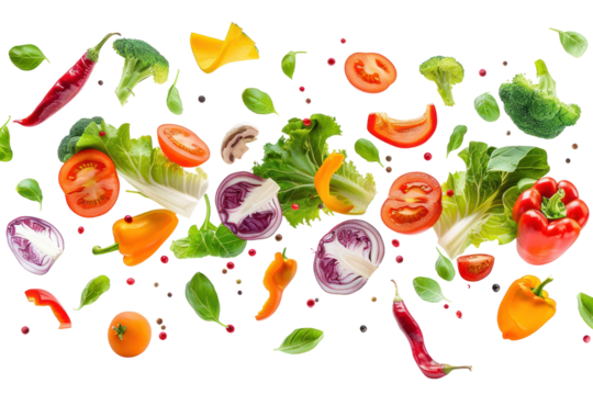 Flying vegetables
.isolated on white background